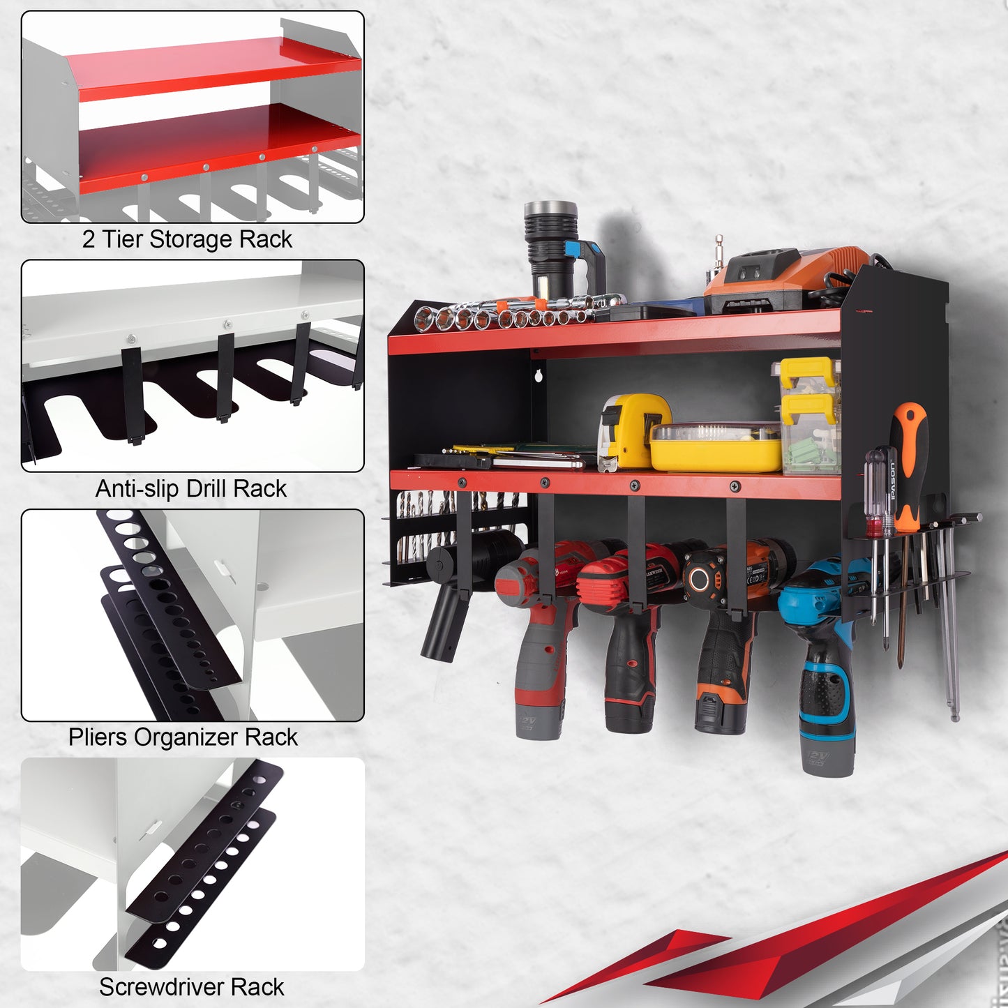 Drill Depot – Heavy Duty Power Tool Organizer & Wall Shelf