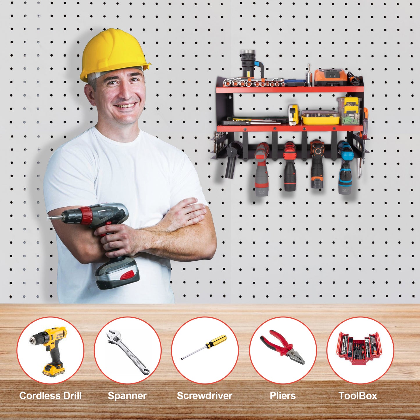 Drill Depot – Heavy Duty Power Tool Organizer & Wall Shelf